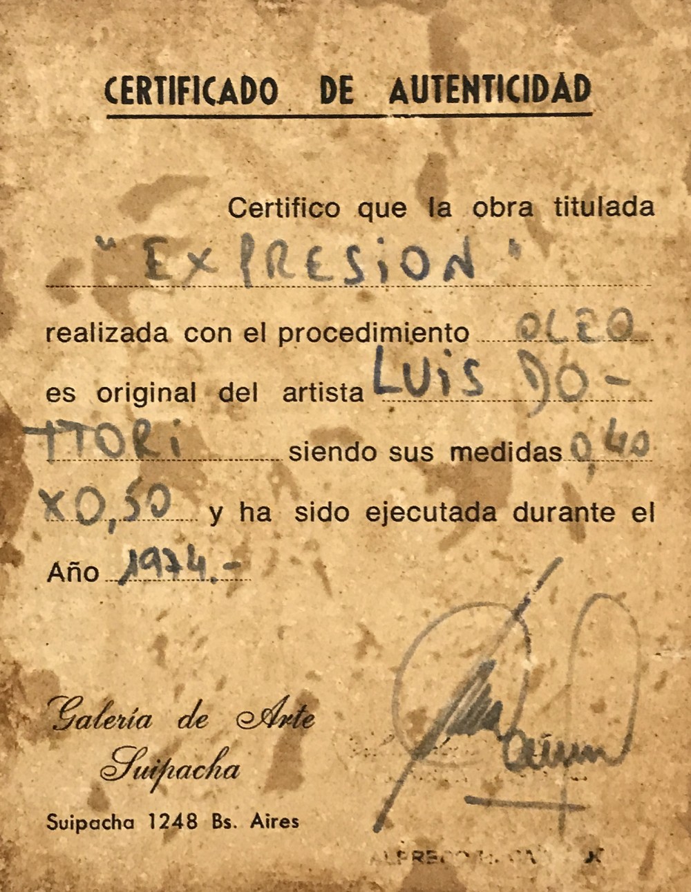 LOTE 29 - LUIS DOTTORI