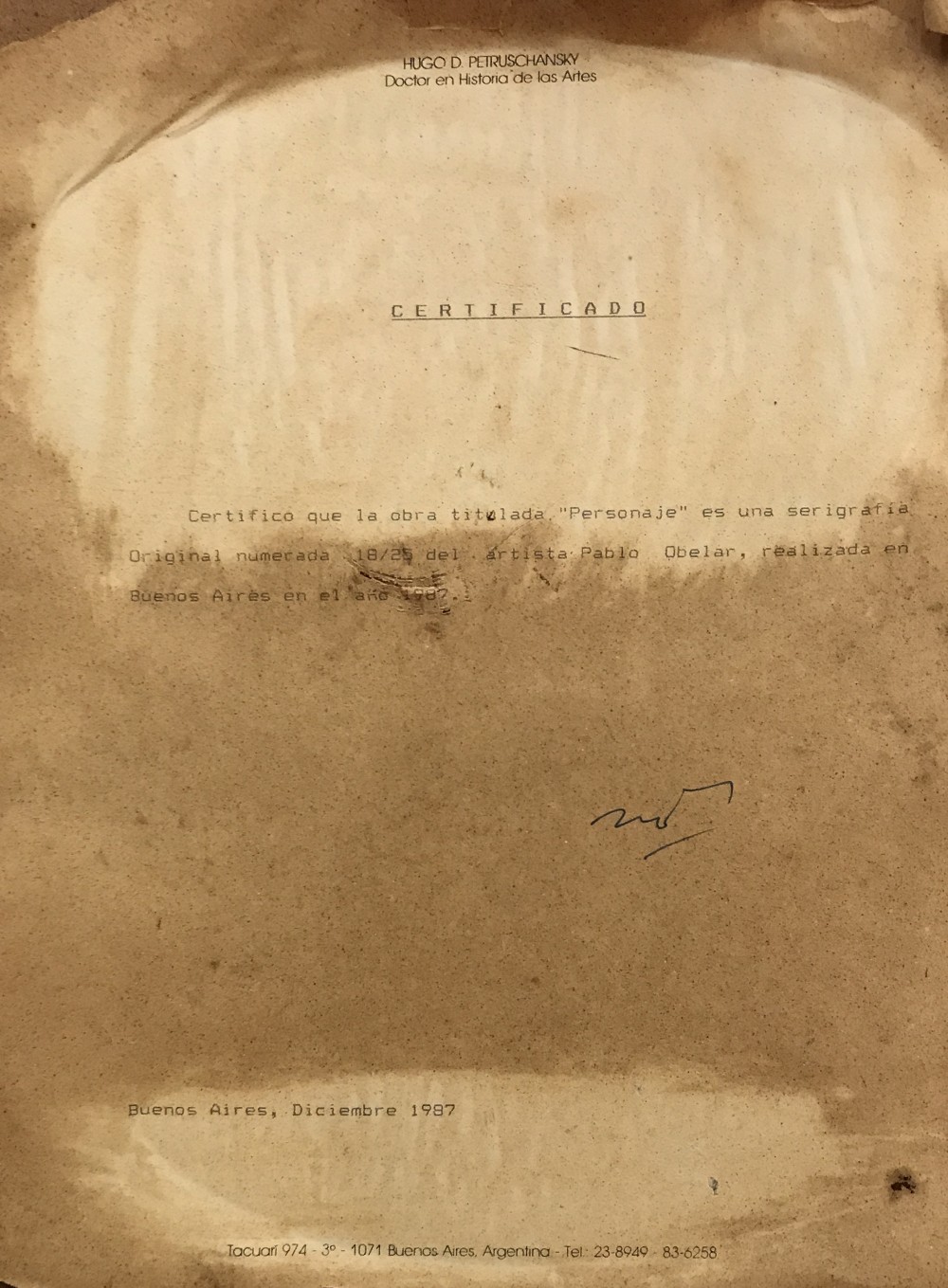 LOTE 111 - PABLO OBELAR