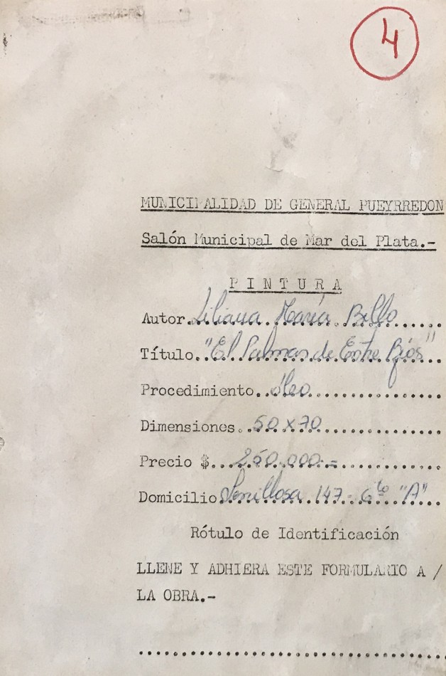 LOTE 57 - LILIANA MARÍA BELLO