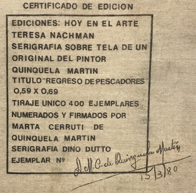LOTE 41 - BENITO QUINQUELA MARTÍN
